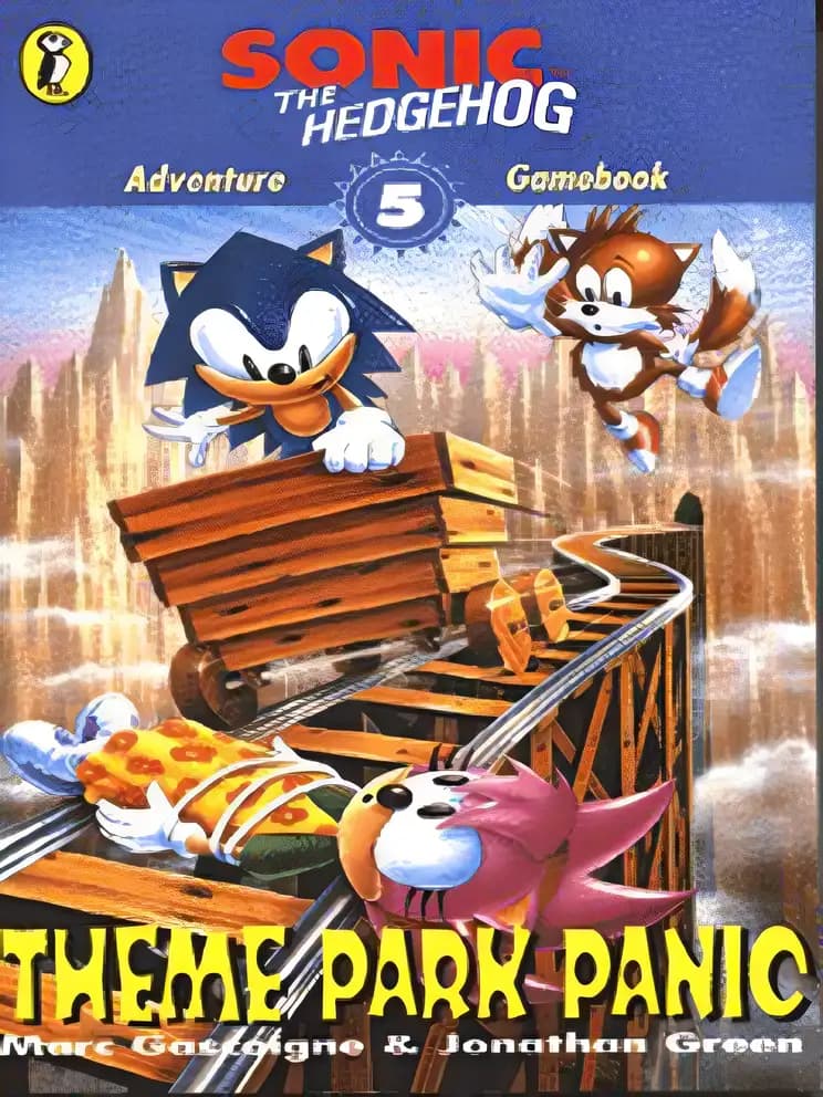 Book cover of 'Sonic Adventure Gamebook: Theme Park Panic Bk. 5 (Puffin Adventure Gamebooks)'
