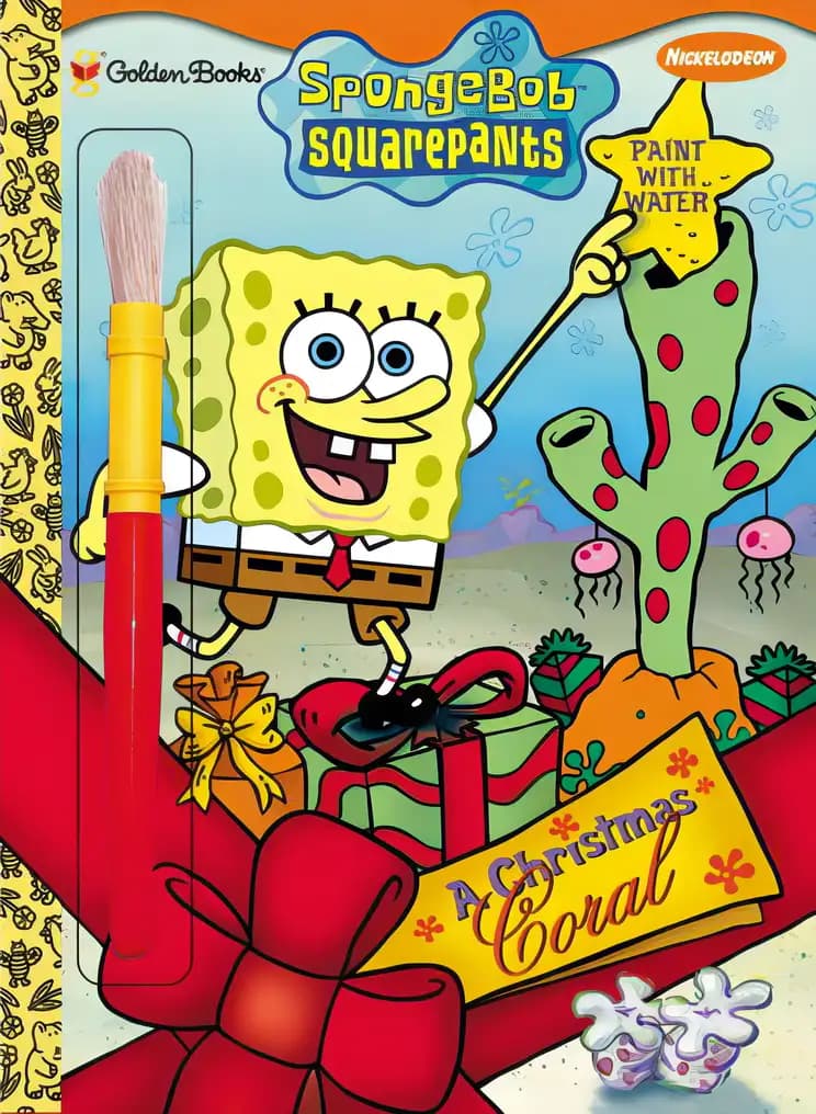Book cover of 'A Christmas Coral (SpongeBob SquarePants) (Paint with Water)'