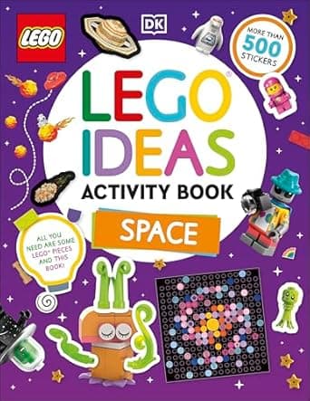 Book cover of 'LEGO Ideas Activity Book Space: Packed with LEGO Building and Sticker Activities and Fun Facts. With 500+ Stickers!'