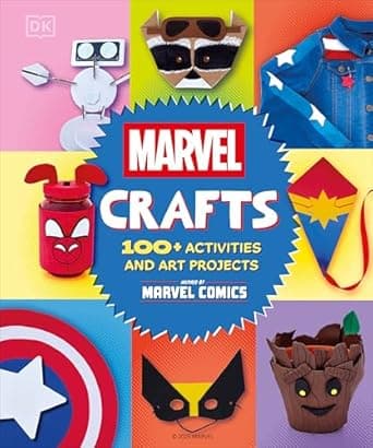 Book cover of 'Marvel Crafts: 100+ Activities and Art Projects Inspired by Marvel Comics'