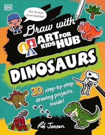Book cover of 'Draw with Art for Kids Hub Dinosaurs'