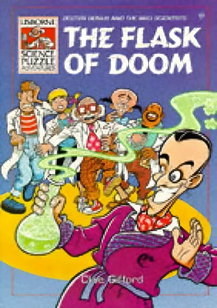 Book cover of 'The Flask of Doom: Doctor Genius and the Mad Scientists (Science Puzzle Adventures Series)'