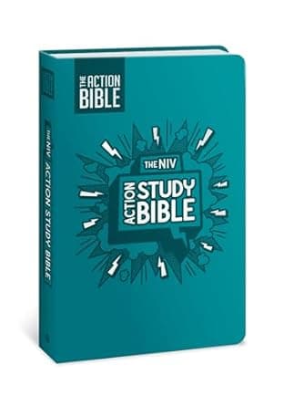 Book cover of 'The NIV Action Study Bible, Leathersoft, Aqua, Full Color'
