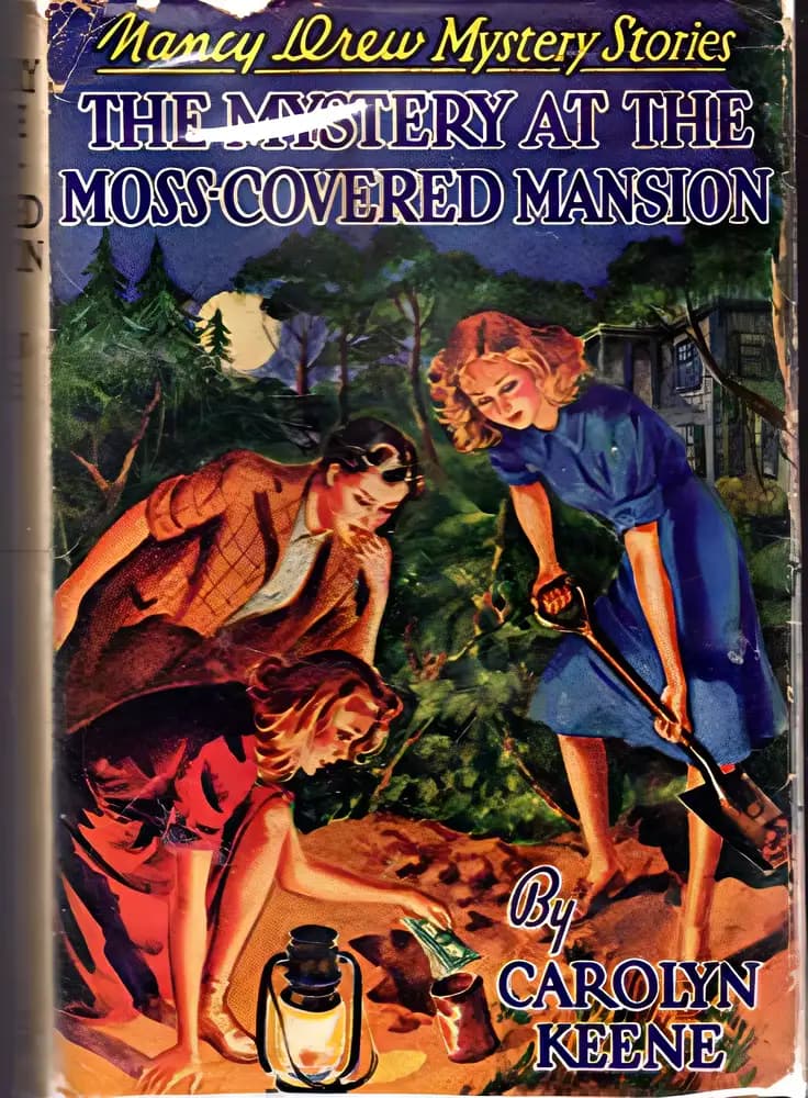 Book cover of 'The Mystery at the Moss-Covered Mansion'