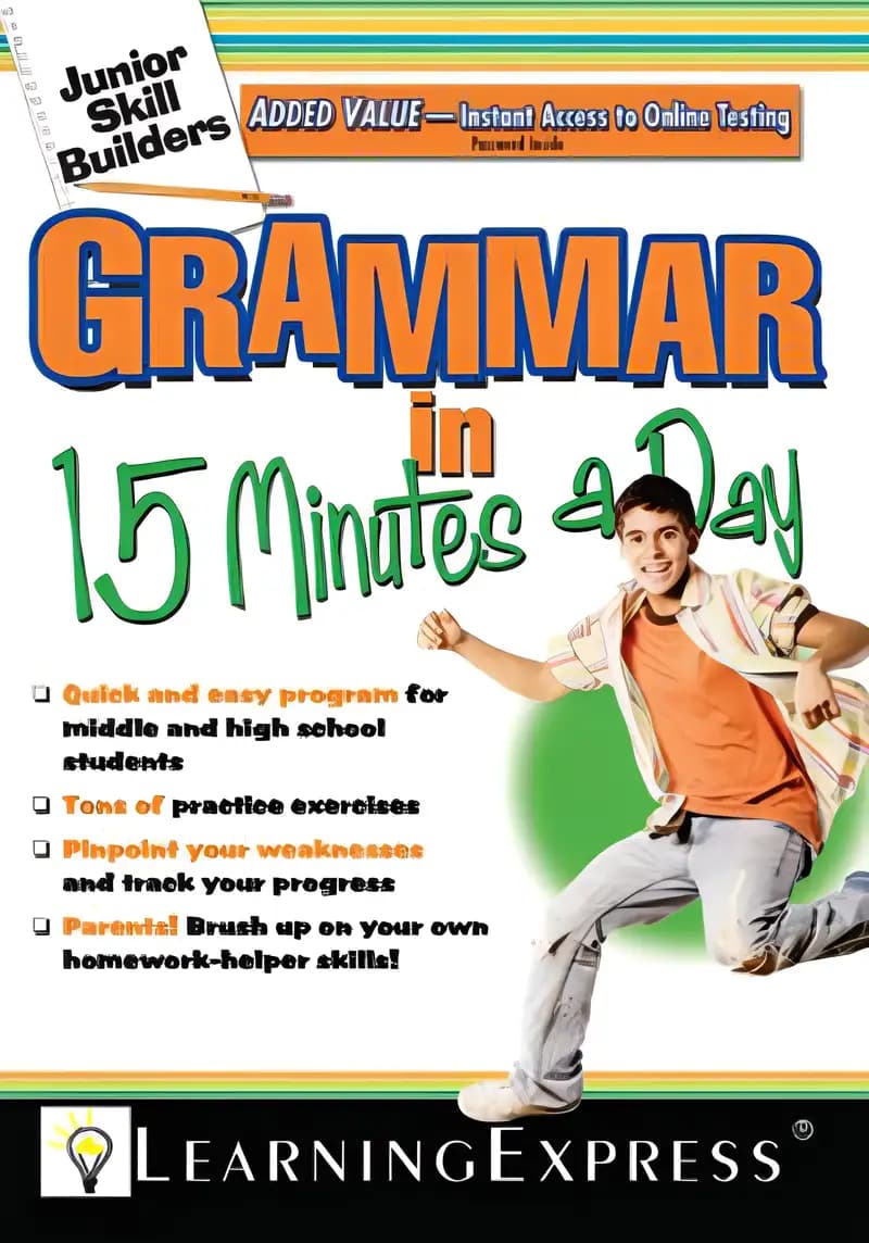 Book cover of 'Grammar in 15 Minutes a Day: Junior Skill Buider'