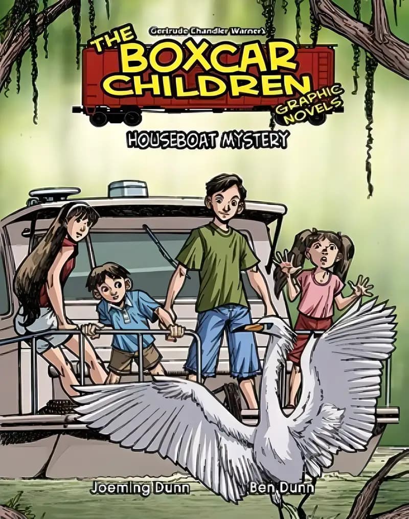 Book cover of 'Houseboat Mystery (Boxcar Children Graphic Novels Set 3) (The Boxcar Children Graphic Novels Set 3)'