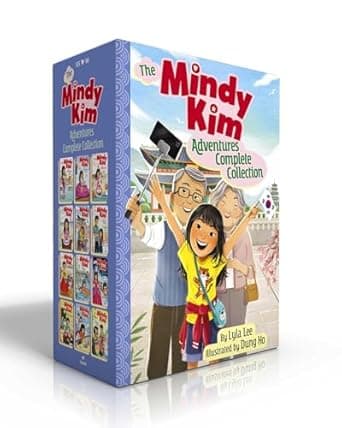 Book cover of 'The Mindy Kim Adventures Complete Collection (Boxed Set): Mindy Kim and the Yummy Seaweed Business; Lunar New Year Parade; Birthday Puppy; Class ... Festival; Big Sister; Fun Family Vacation'