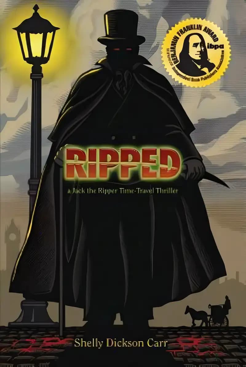 Book cover of 'Ripped, a Jack the Ripper Time-Travel Thriller'