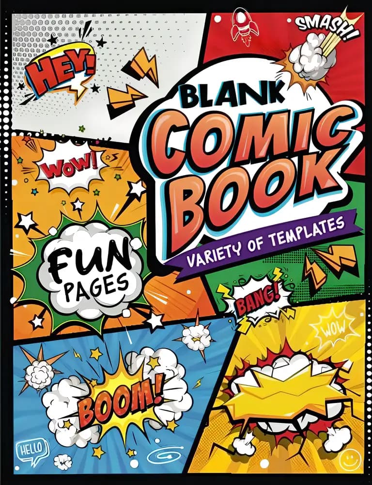 Book cover of 'Blank Comic Book: Create Your Own Comic Adventures'