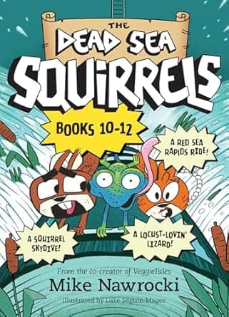 Book cover of 'The Dead Sea Squirrels Set Books 10--12: Risky River Rescue / A Twisty-Turny Journey / BabbleLand Breakout'