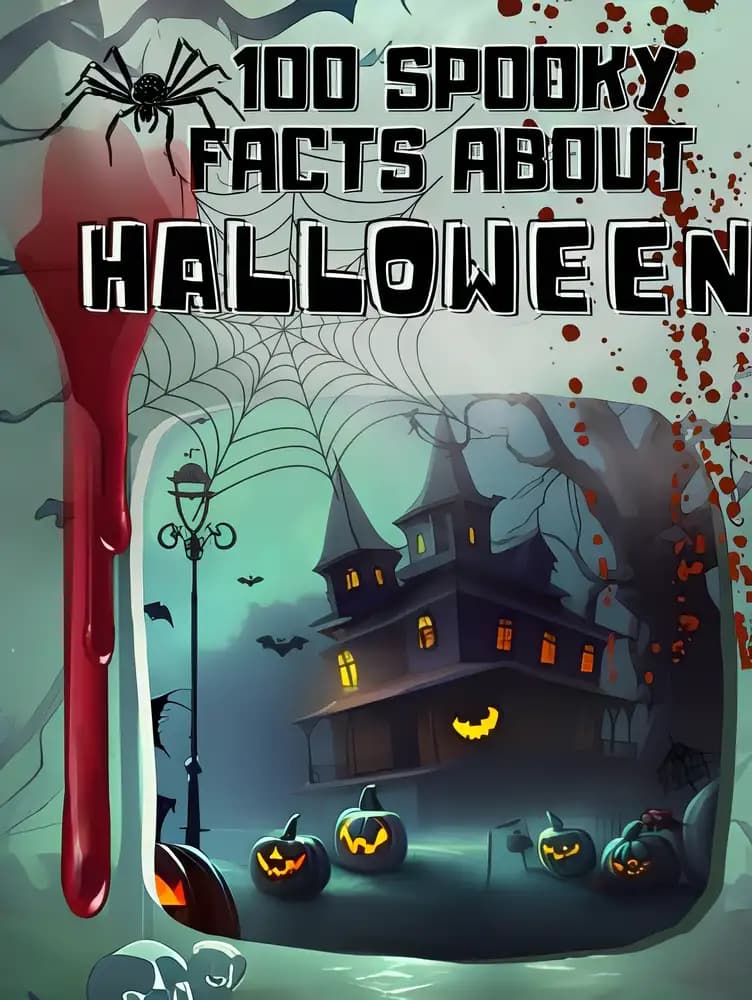 Book cover of '100 Spooky Facts About Halloween: Creepy Legends, Mysterious Origins and Hair-Raising Traditions of Halloween'