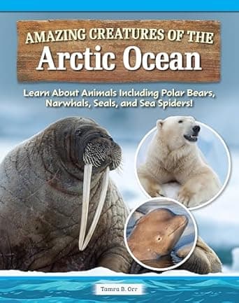 Book cover of 'Amazing Creatures of the Arctic Ocean: Learn About Animals Including Polar Bears, Narwhals, Seals, and Sea Spiders! (Curious Fox Books) Sea Animal Fun Facts for Kids Ages 4-10'
