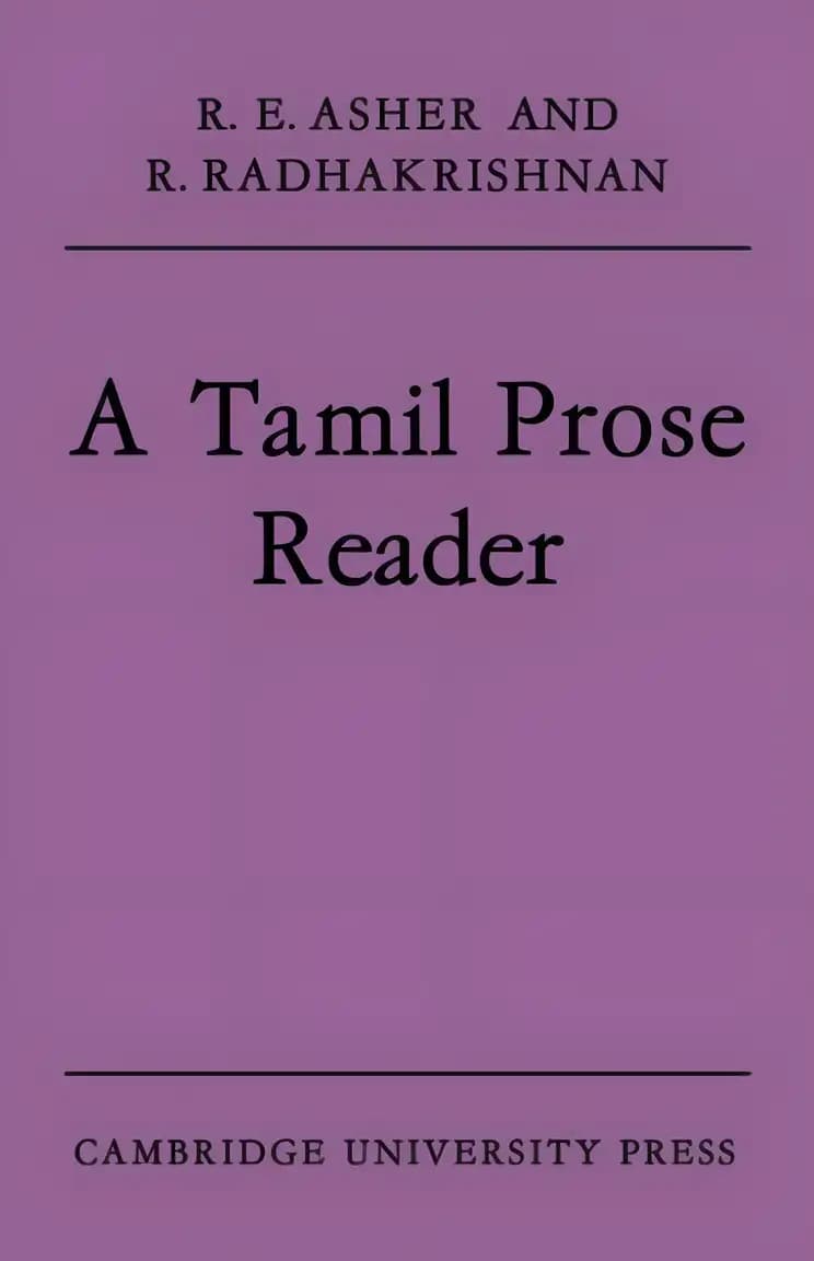 Book cover of 'A Tamil Prose Reader'