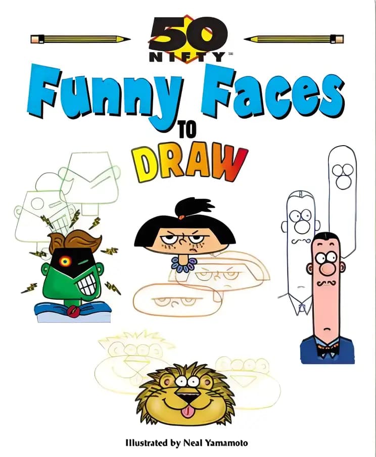 Book cover of '50 Nifty Funny Faces to Draw'